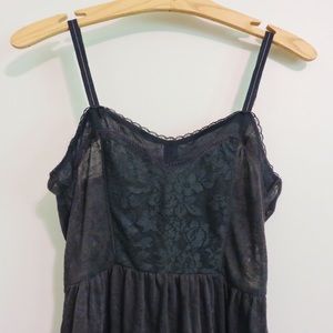 NWT Aero Navy Blue Bohemian Lace Flowy Top